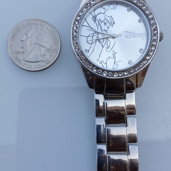 Disney Accutime Tinker Bell Silver Bling Bold Watch - Picture 9 of 13